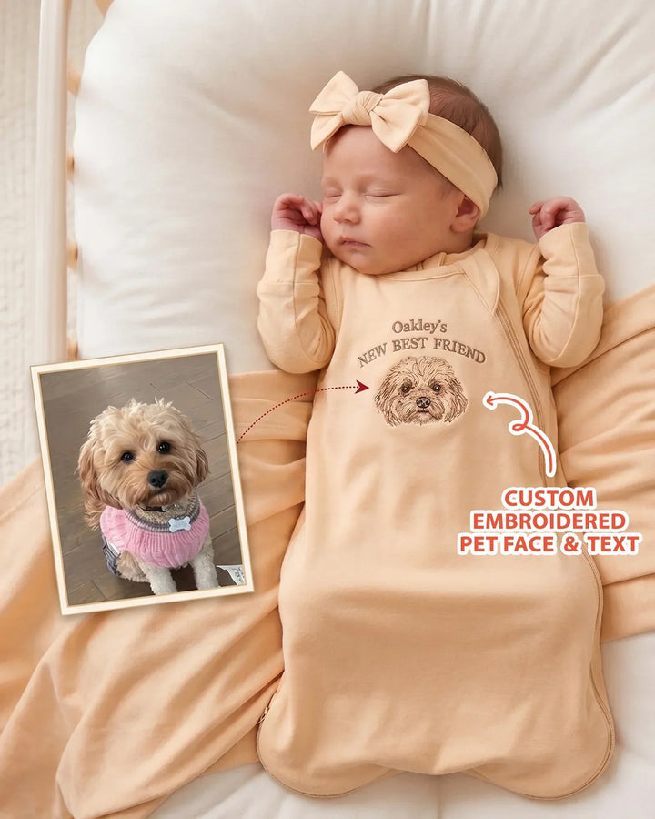 Custom Pet Portrait Embroidered Bamboo Headband