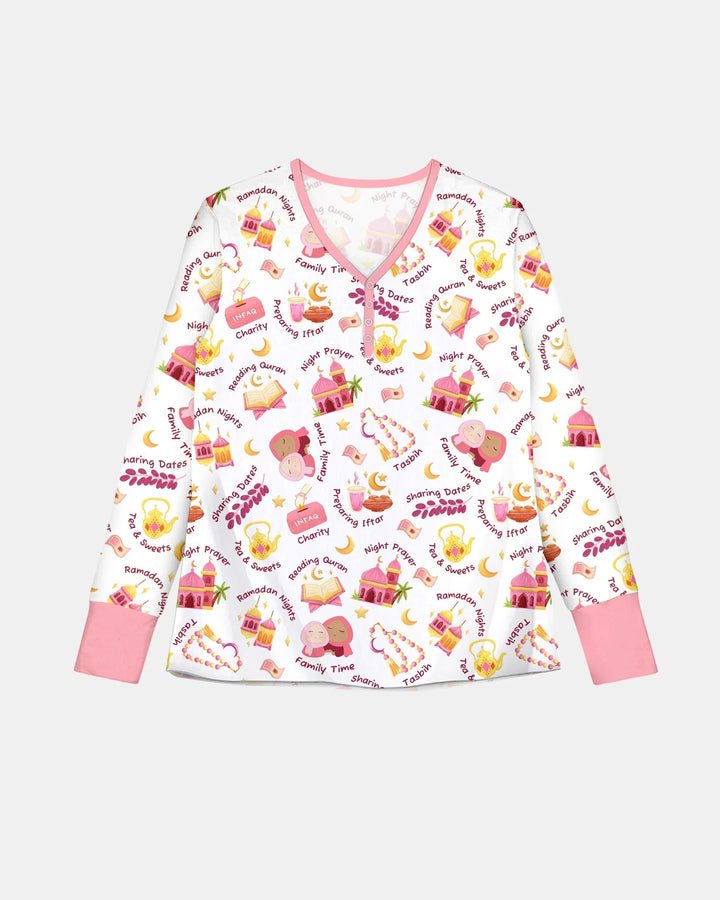 Ramadan Mubarak Matching Family Women Pajama Set