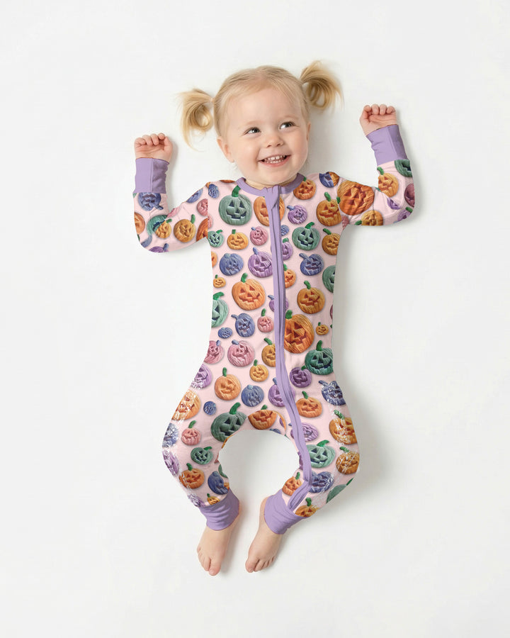 Happy Halloween Pastel Jack O Lanterns Bamboo Convertible Zippy