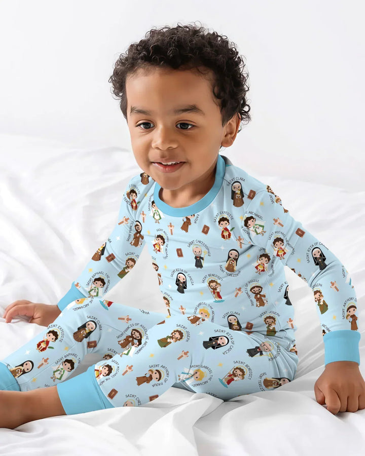 Saints in the Clouds Two Piece Long Sleeve Pajama Set
