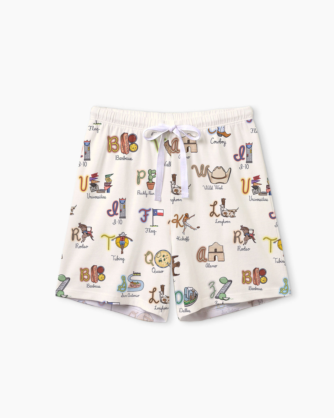 Texas Alphabet Bamboo Women Short Sleeve Short Pajama Set