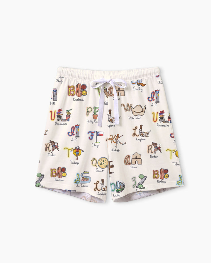 Texas Alphabet Bamboo Women Short Sleeve Short Pajama Set