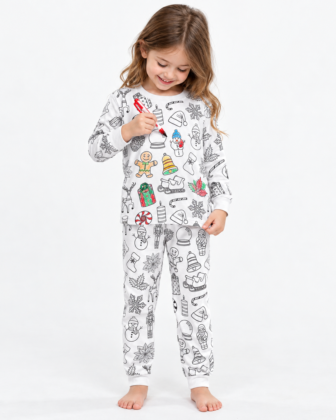 Christmas Colorable Bamboo Two Piece Pajama Set