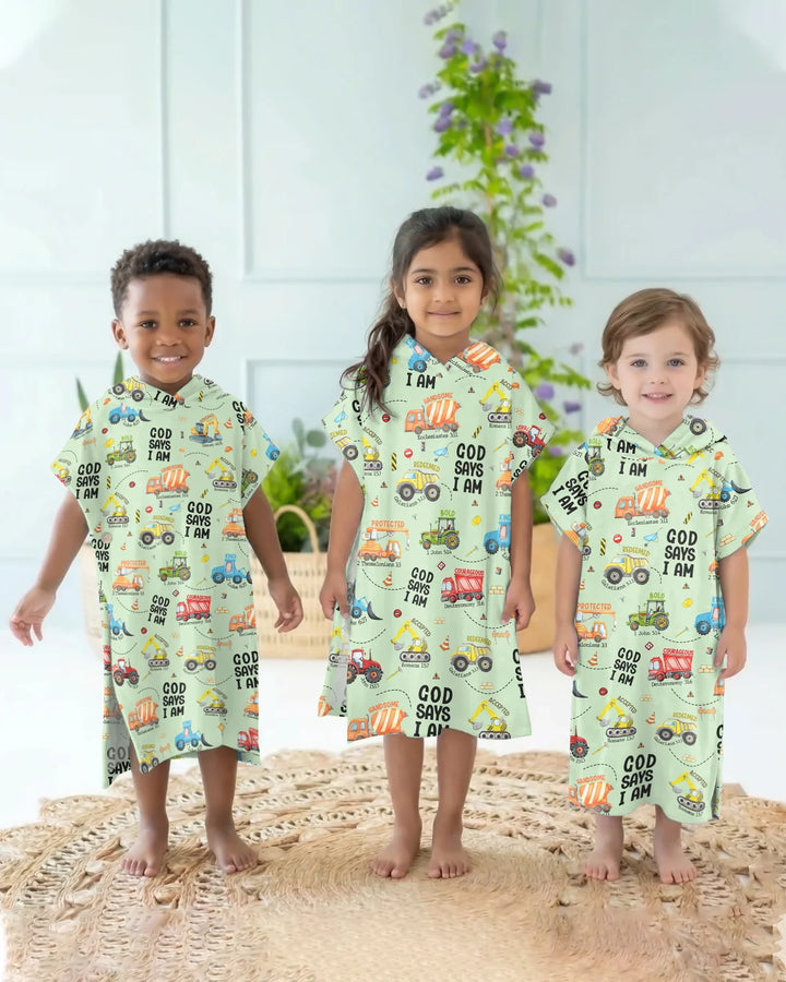 God Says I Am Boy Bamboo Swim Poncho