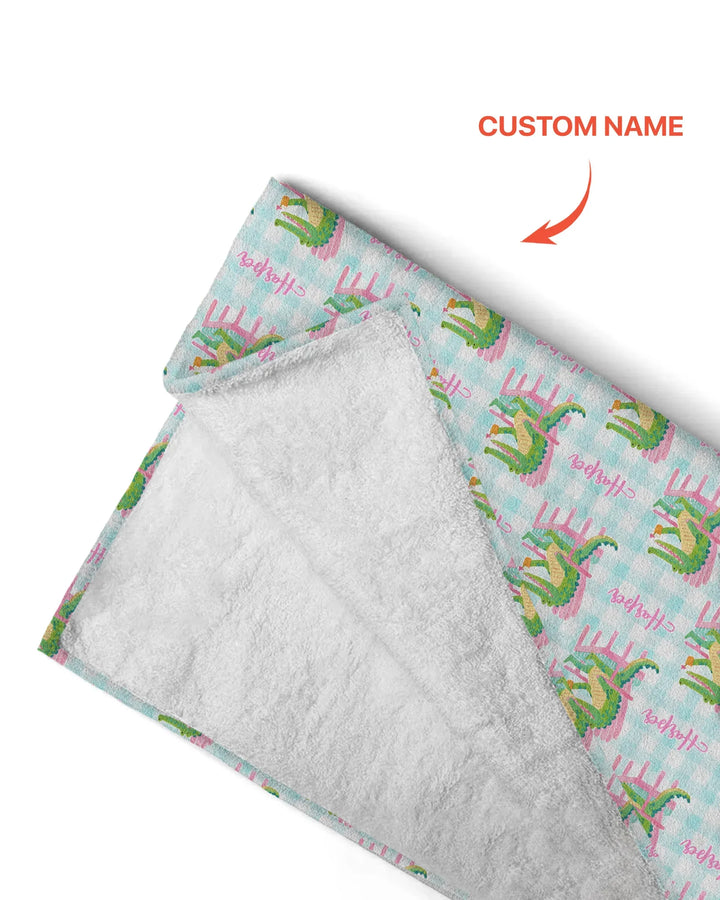 Personalisiertes Preppy Later Gator Bambus-Strandtuch