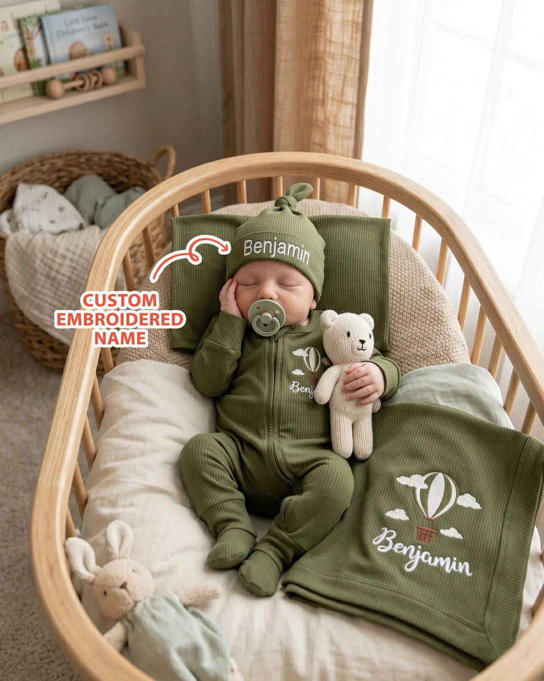 Personalized First Journey Embroidered Ribbed Bamboo Hat