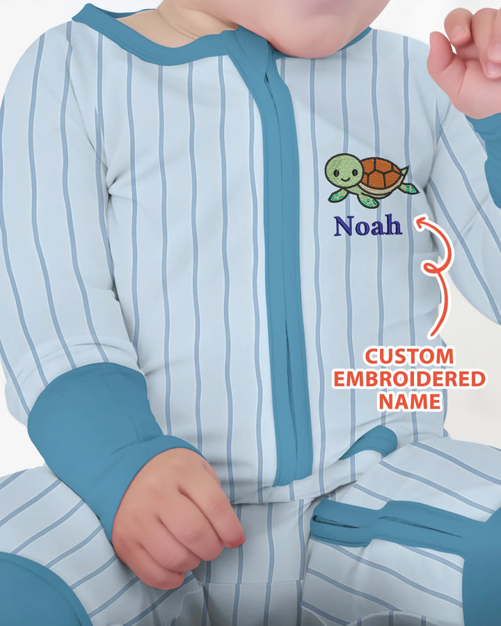 Custom Embroidered Name Marine Life Bamboo Convertible Zippy