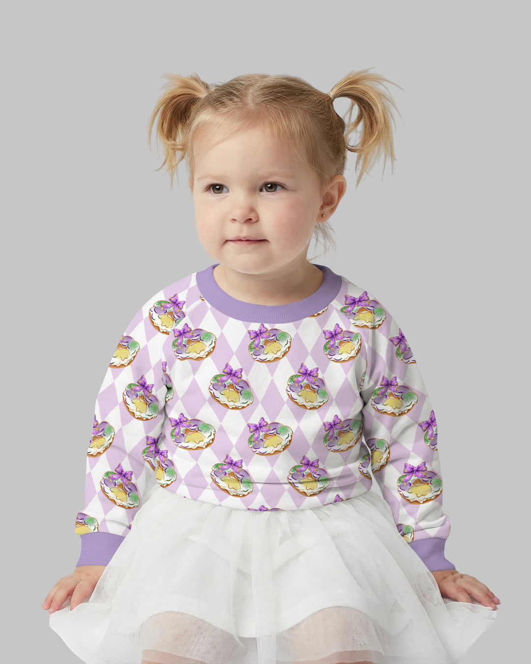 Mardi Gras Donut Crewneck Sweatshirt