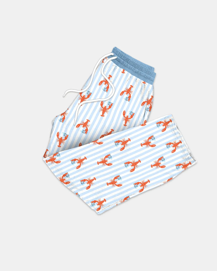 Conjunto de pijama de hombre de bambú con tema de temporada de cerveza de cangrejo de río