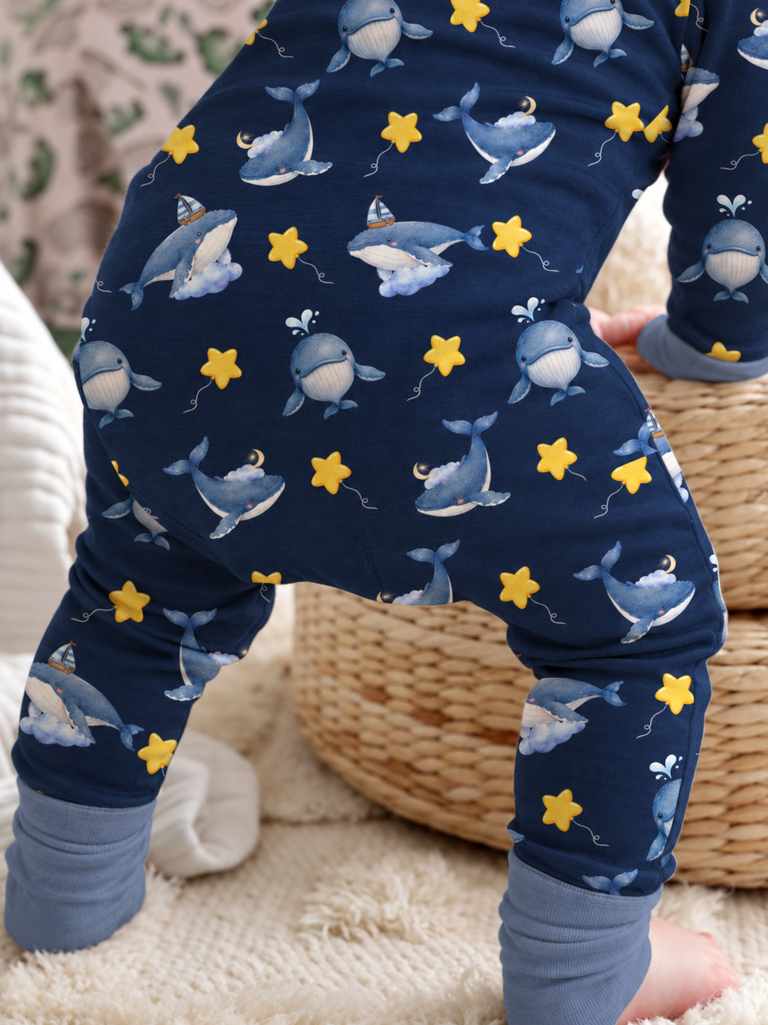 Whale Among The Stars Bamboo Convertible Zipper Romper