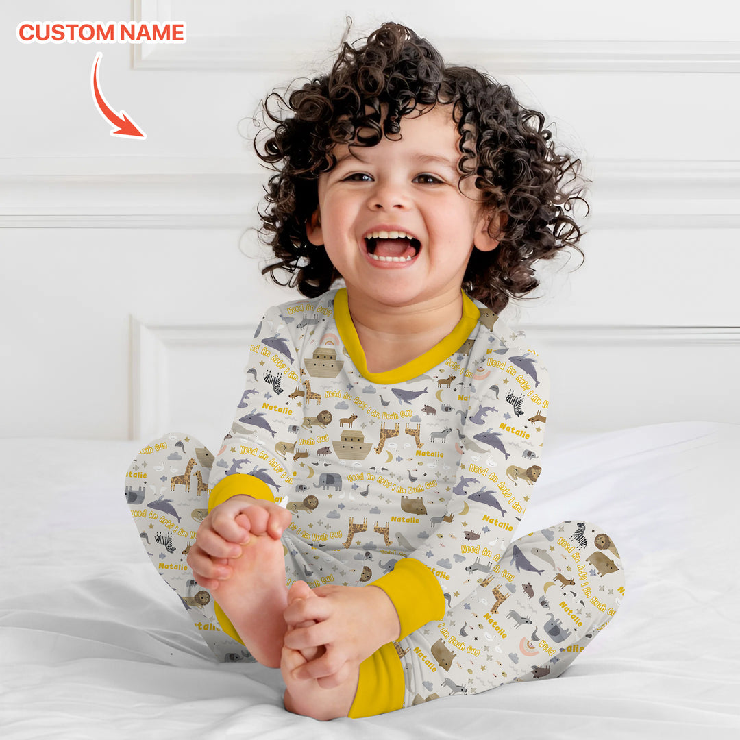 Need An Ark? I Noah Guy Custom Name Two Piece Long Sleeve Pajama Set