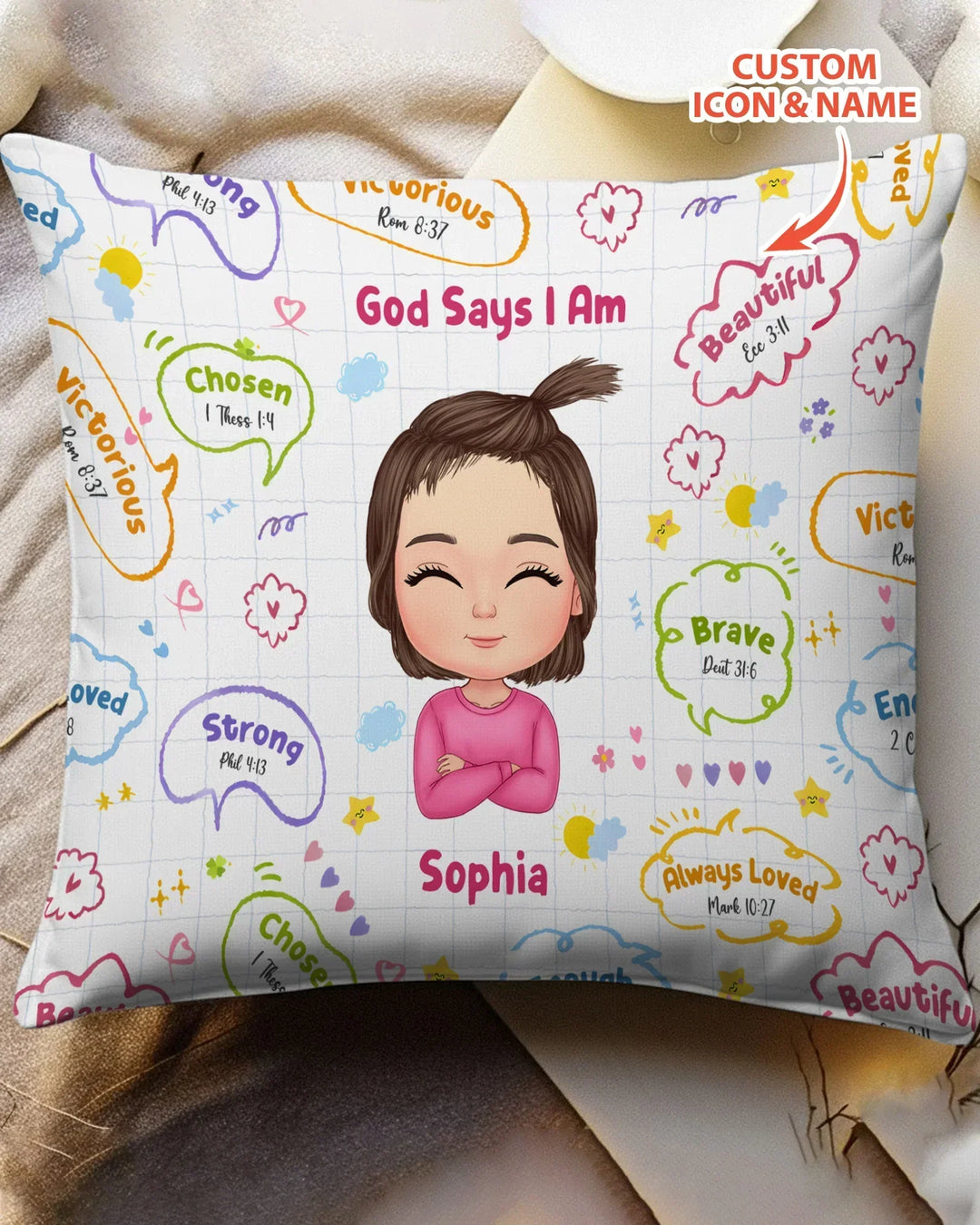 Personalized God Says I Am- Baby Girl Pillow Case