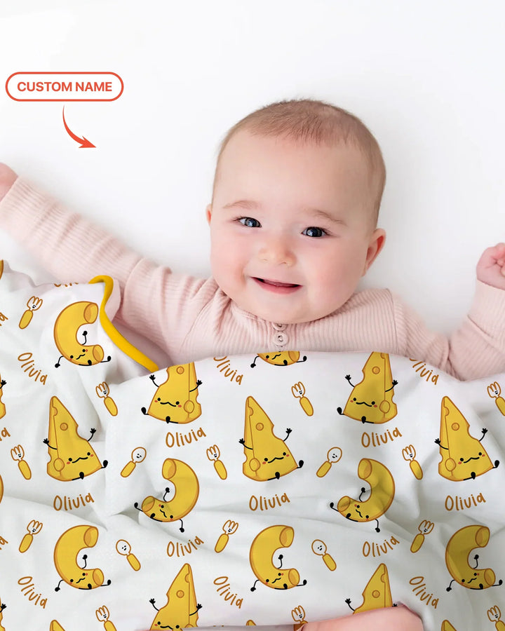 Custom Name Mac & Cheese Club Bamboo Blanket