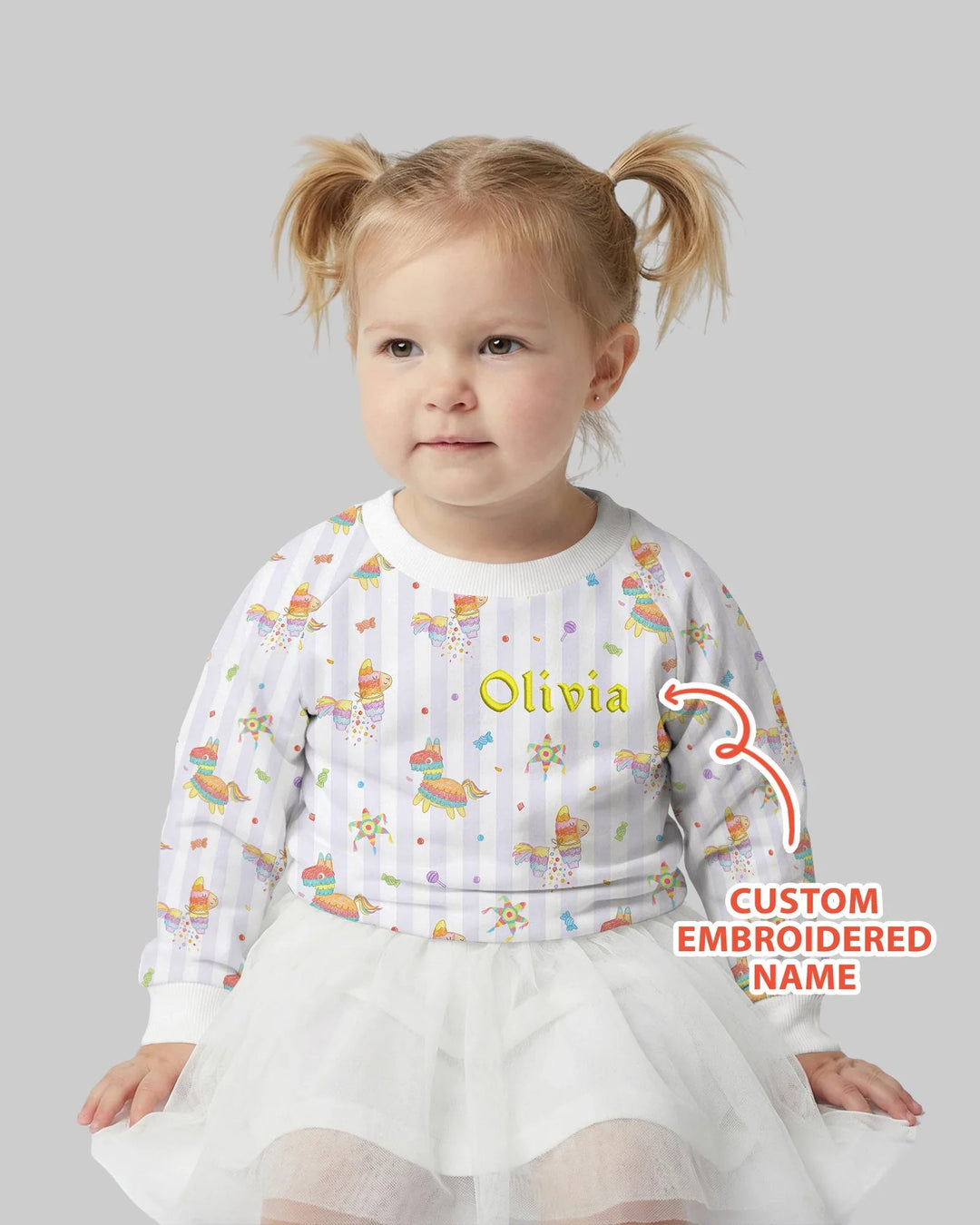 Personalized Embroidered Name Cinco De Mayo Bamboo Crewneck Sweatshirt