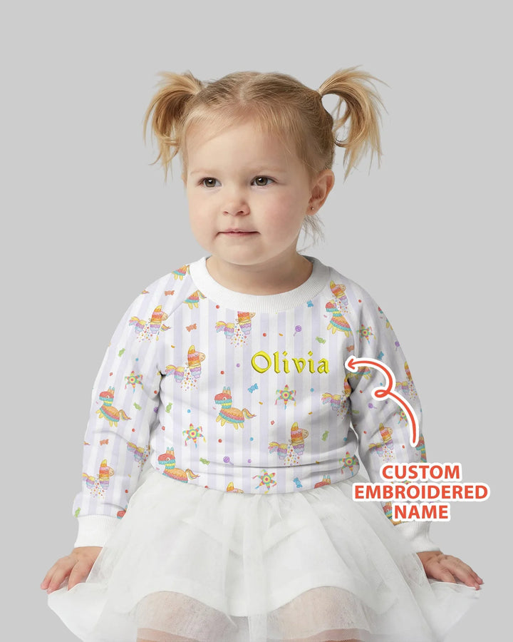 Personalized Embroidered Name Cinco De Mayo Bamboo Crewneck Sweatshirt
