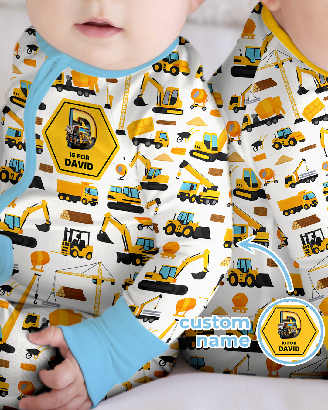 Custom Name Construction Initials Convertible Zippy