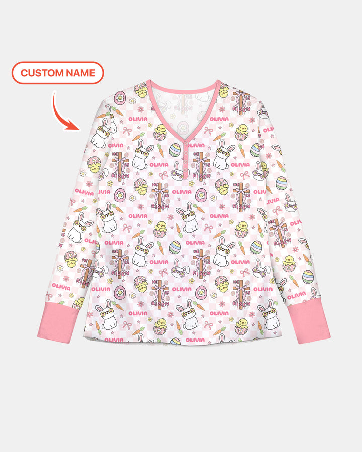 Custom Name Retro Easter Women Pajama Set