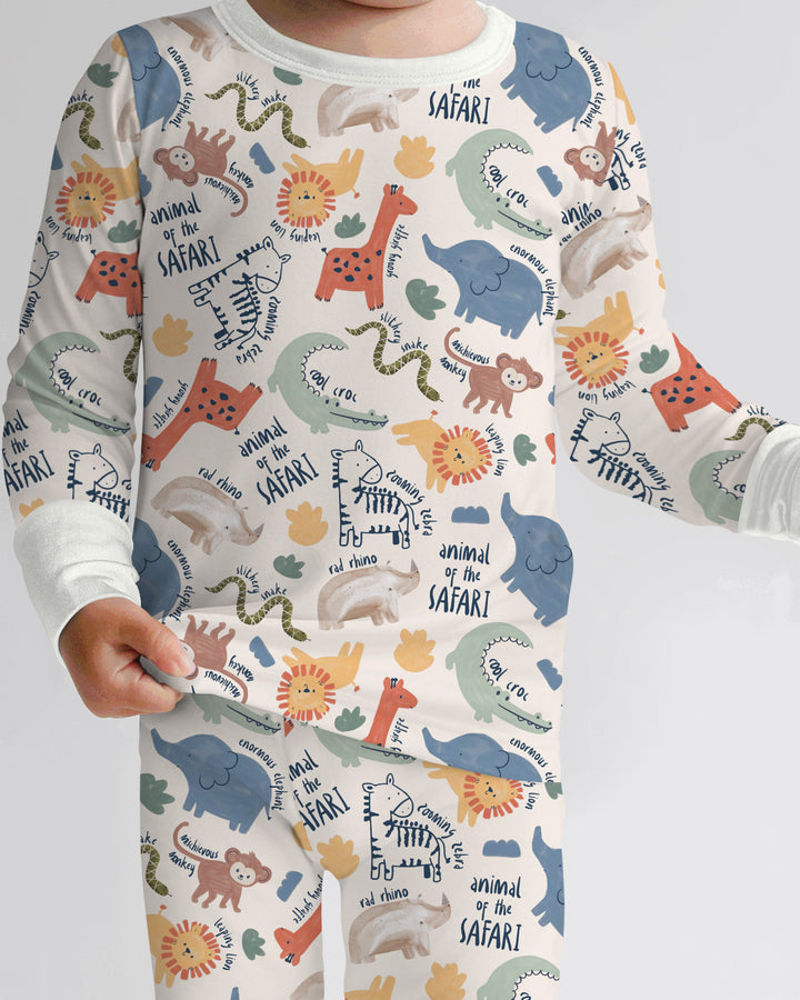 Funny African Animals Two Piece Long Sleeve Pajama Set