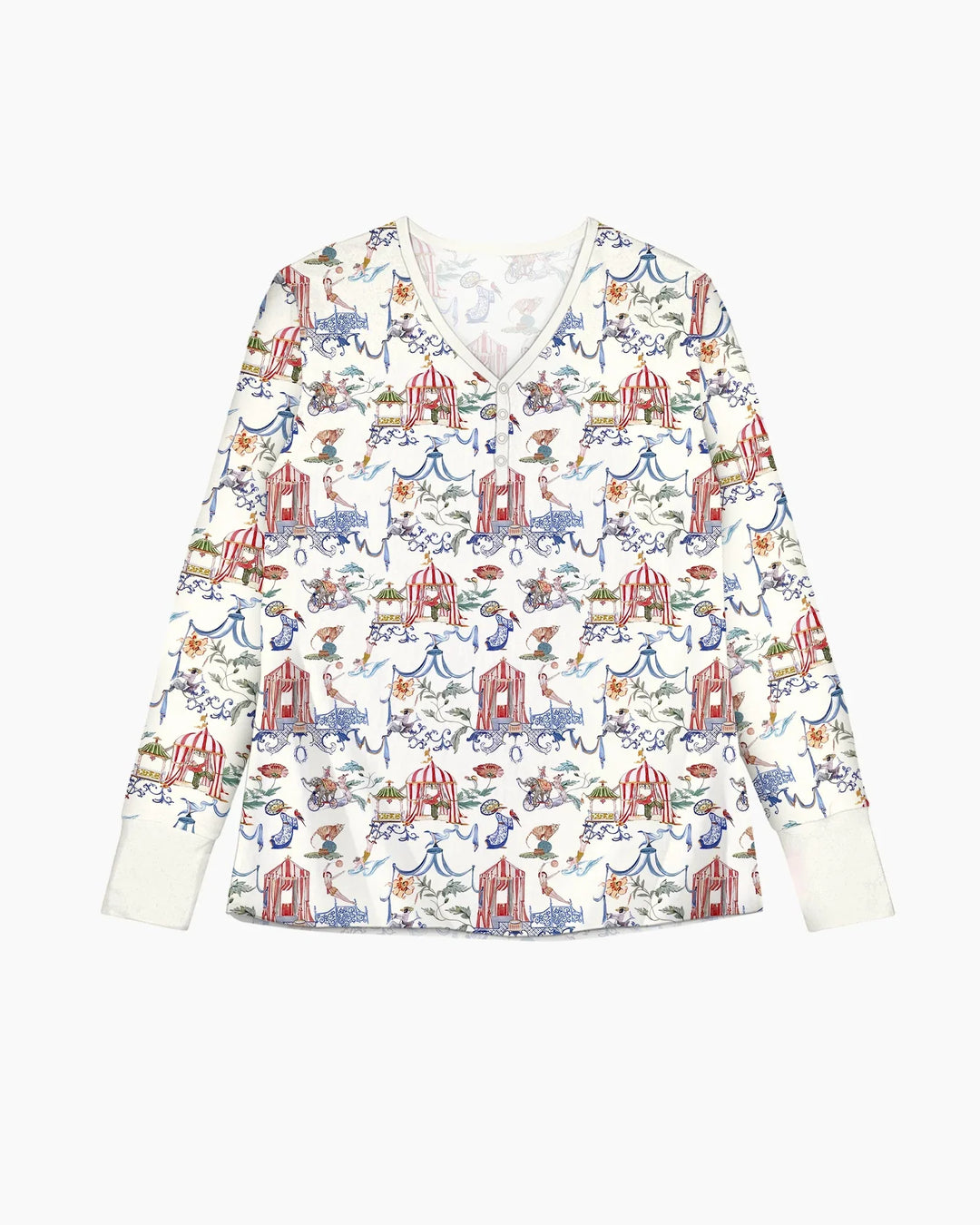 Vintage Lousiana Circus Toile Family Matching Bamboo Women Pajama Set