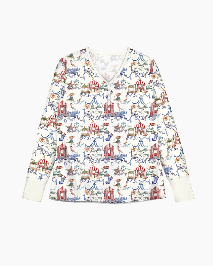 Vintage Lousiana Circus Toile Family Matching Bamboo Women Pajama Set