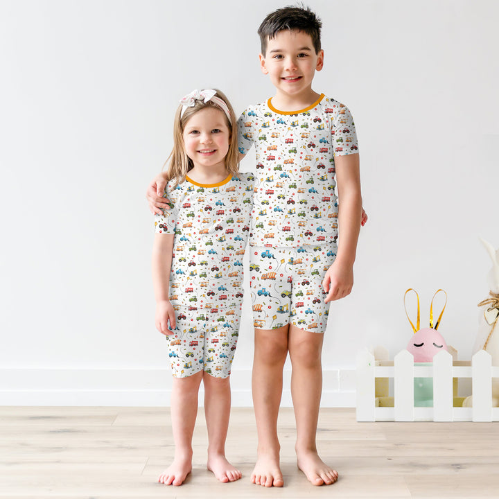Little Construction Heroes Two Piece Short Sleeve Shorts Pajama Set