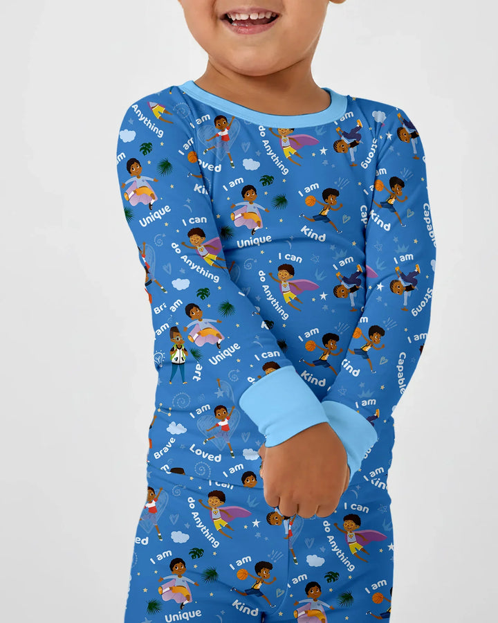 Conjunto de pijama de dos piezas de bambú de manga larga