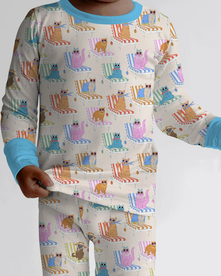 Zweiteiliges Langarm-Pyjama-Set mit Sommerfrüchten