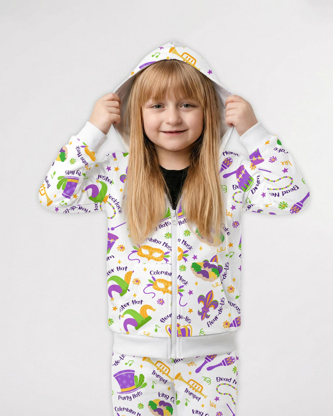 Mardi Gras Family Matching Zip Hoodie