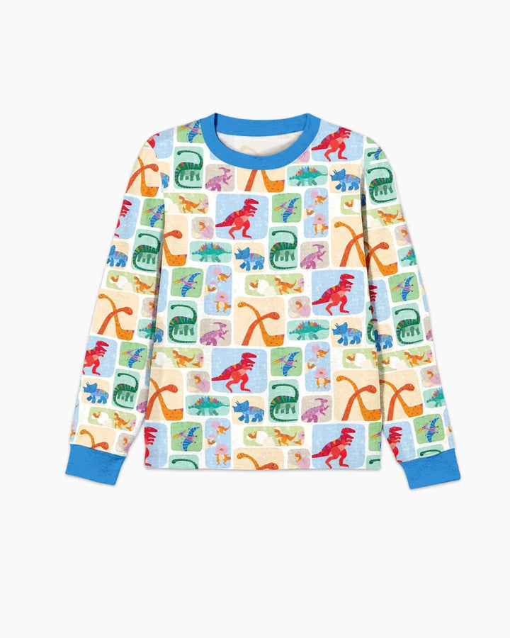 Rainbow Dino Friends Family Matching Bamboo Men's Pajama Set