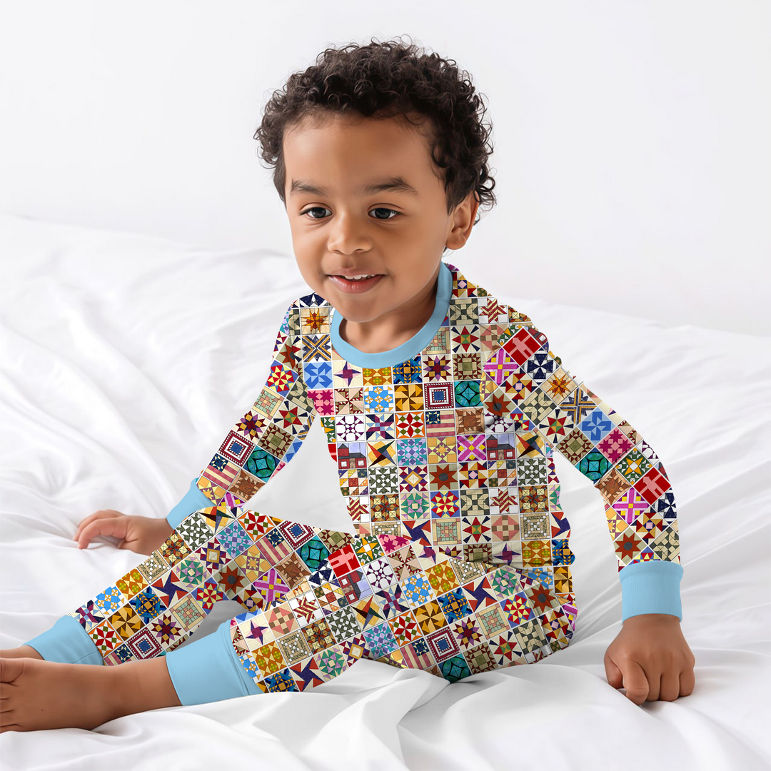 Heritage Quilt Two Piece Long Sleeve Pajama Set