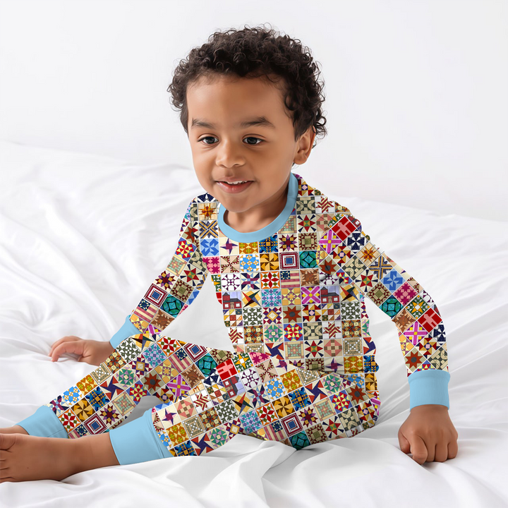Heritage Quilt Two Piece Long Sleeve Pajama Set