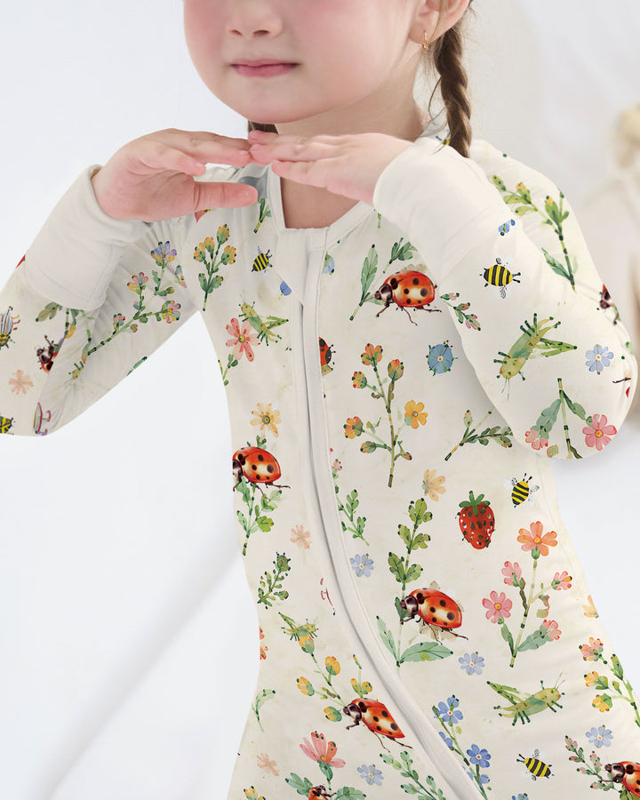 Ladybug Floral Wild Flower Vintage Bamboo Convertible Zippy