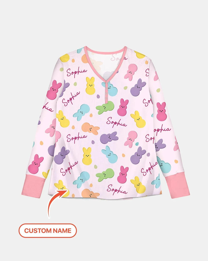 Personalized Easter Bunnies Family Matching Women Pajama Set