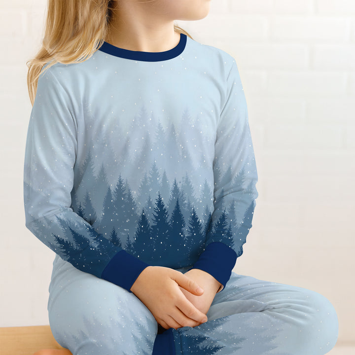 Winter Forest Two Piece Long Sleeve Pajama Set