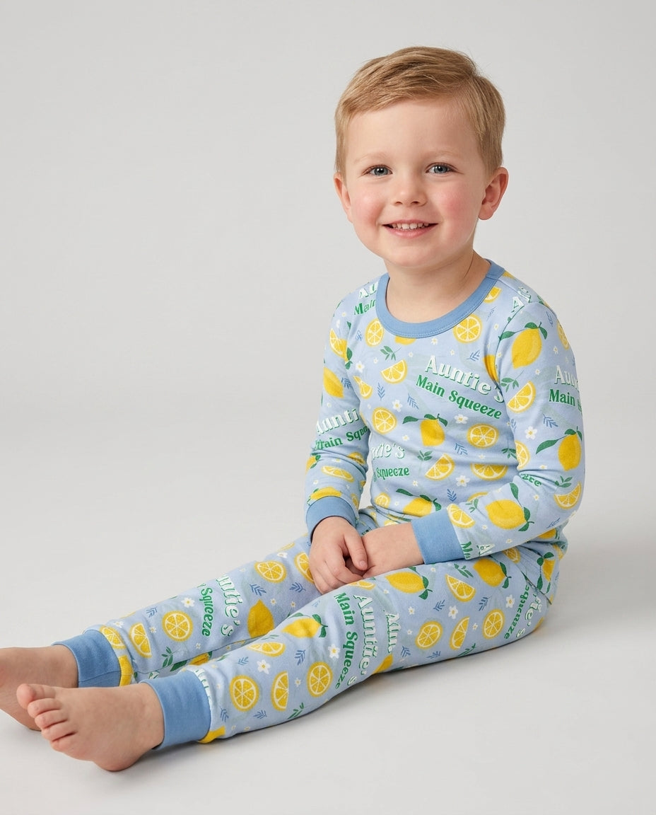 Personalized Family's Main Squeeze Bamboo Two Piece Long Sleeve Pajama Set