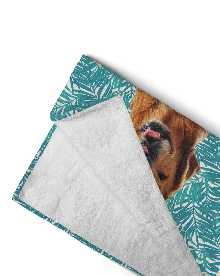 Toalla de playa de bambú para perros con foto personalizada