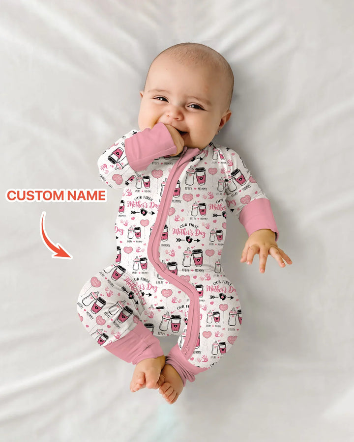 Custom Name First Mother's Day Drink Bamboo Convertible Zippy
