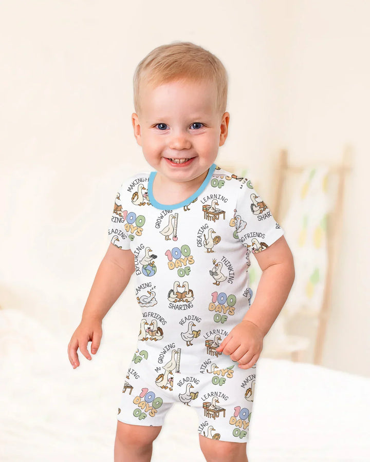 100 Days Of... Bamboo Two Piece Short Sleeve Shorts Pajama Set