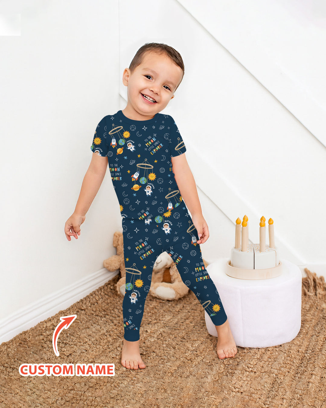 Zweiteiliges, kurzärmliges Pyjama-Set mit Marienkäfern