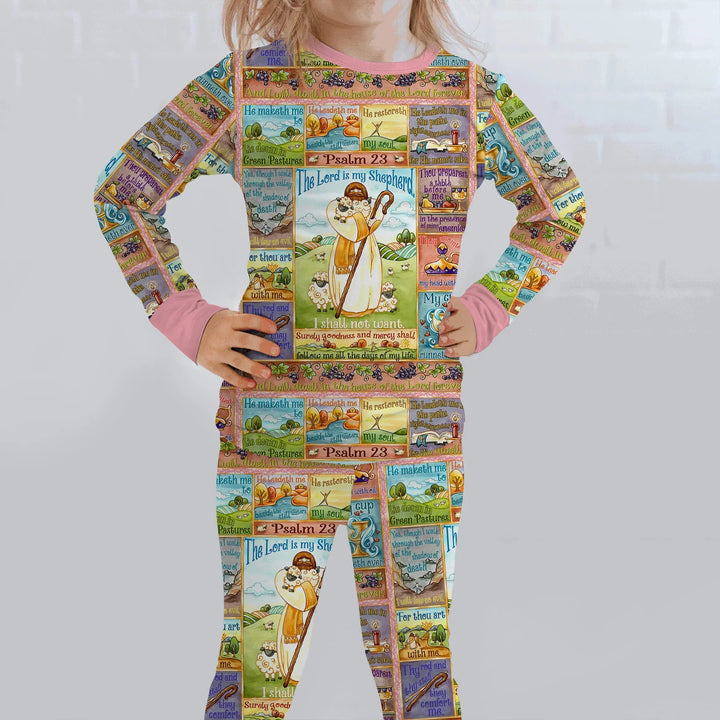 Zweiteiliges Langarm-Pyjama-Set mit Sommerfrüchten