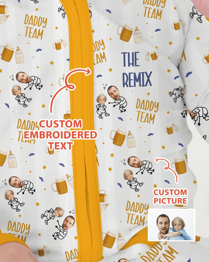 Personalized Embroidered Dad And Me Picture Bamboo Convertible Zippy