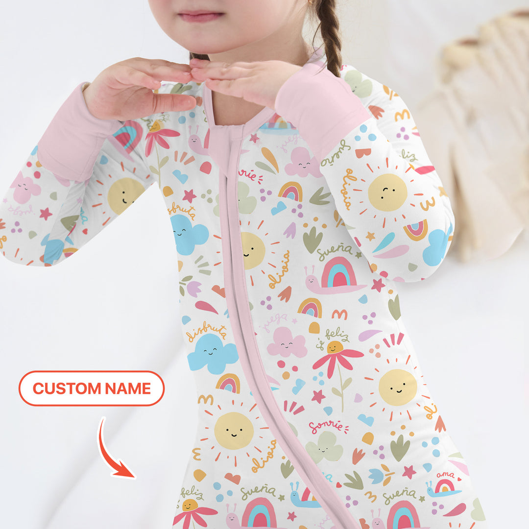 Custom Name Positive Spring Garden Convertible Zippy