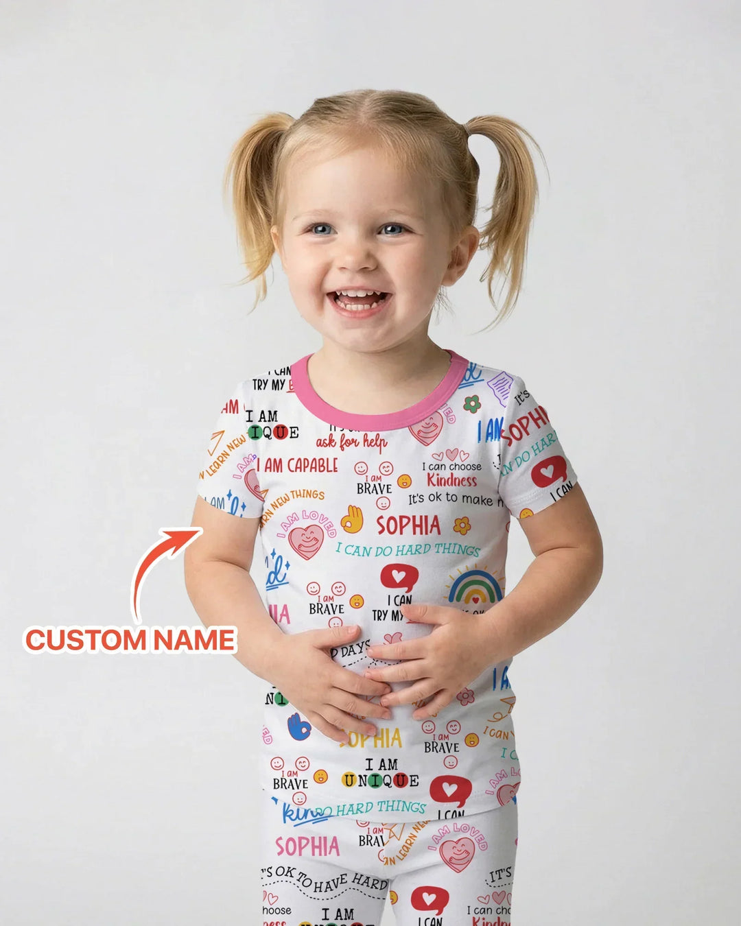 Daily Affirmations Matching Mommy & Baby Bamboo Two Piece Short Sleeve Pajama Set