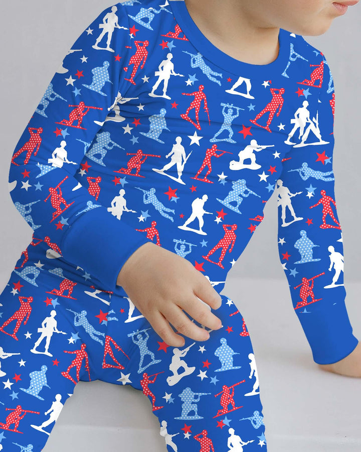 Army Toys 4th of July Bamboo Two Piece Long Sleeve Pajama Set