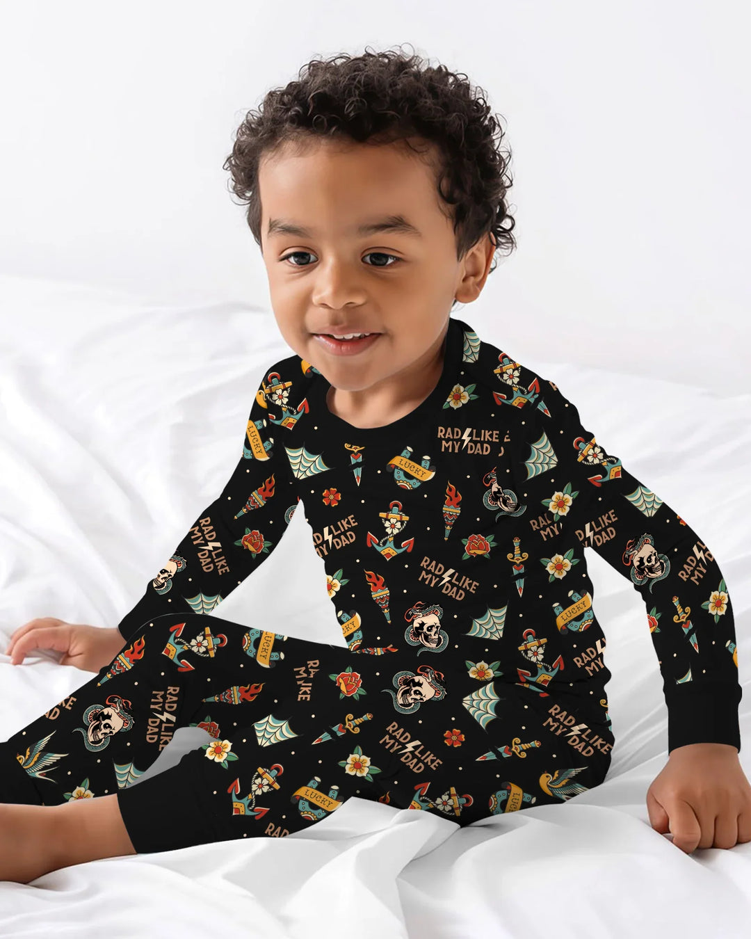 Rad Dad Society Daddy & Me Matching Bamboo Two Piece Long Sleeve Pajama Set