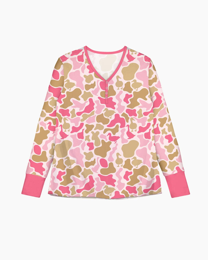 Mallard Duck Hunting Camouflage Bamboo Women Pajama Set