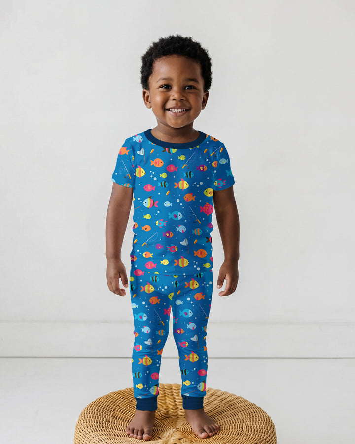 Conjunto de pijama de dos piezas de manga corta de bambú