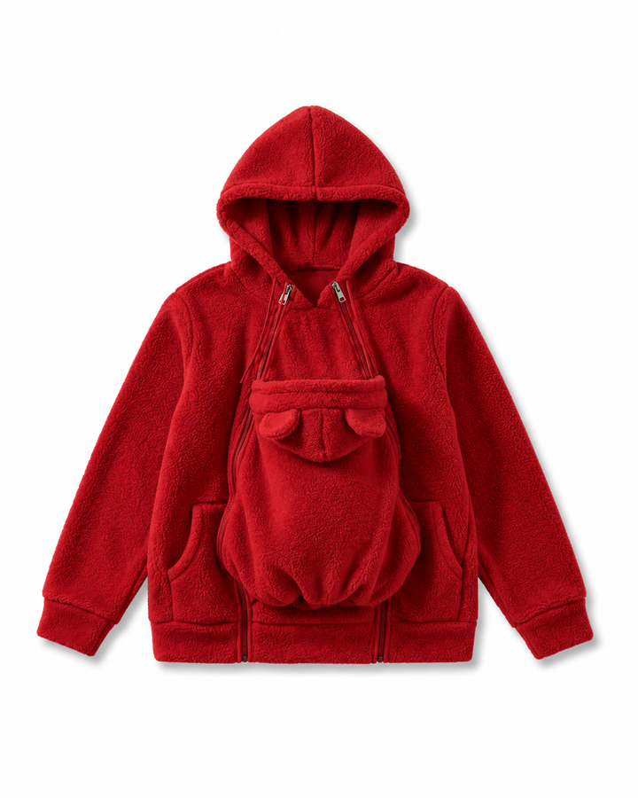 Cozy Wear Plush Fleece Mama & Baby Carrier Hoodie