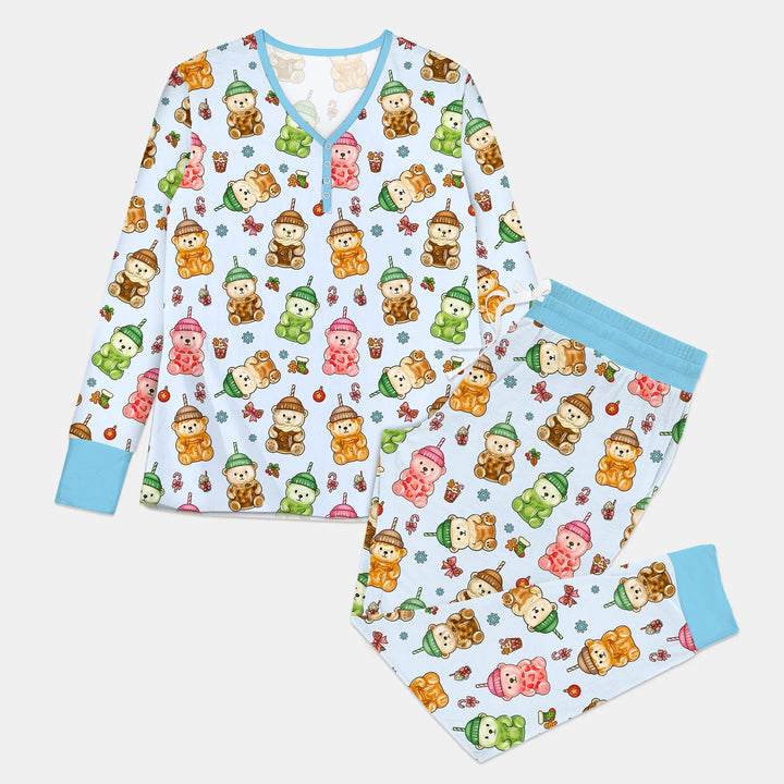 Holiday Bear Cup Custom Women Pajama Set