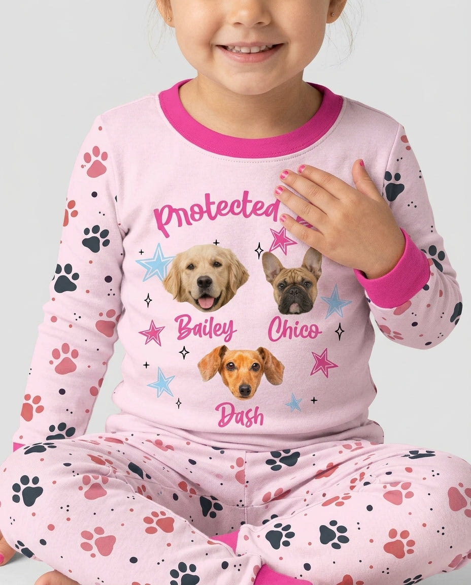 Cute Pet Photo Bamboo Two Piece Long Sleeve Pajama Set